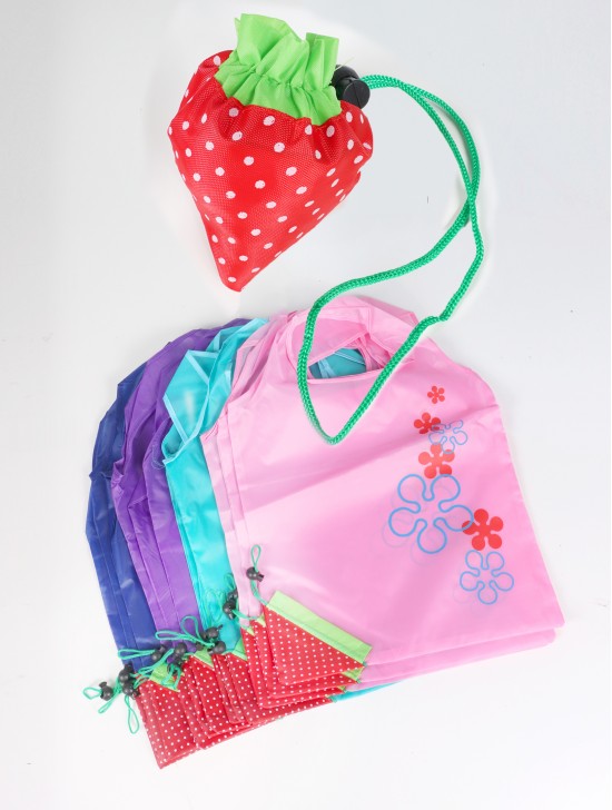 Strawberry Reusable Foldable Shopping Bags (12 Pcs)